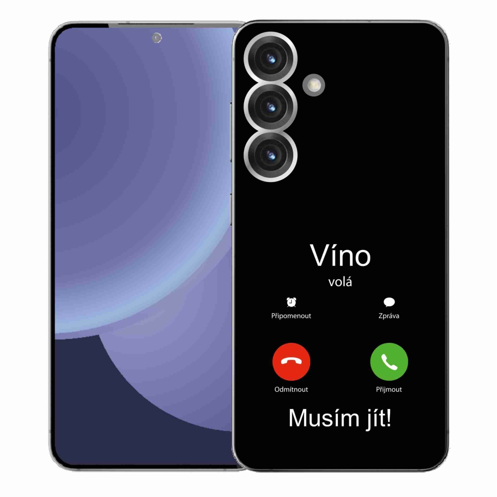 Gélový kryt mmCase na Samsung Galaxy S25+ - víno volá čierne pozadie