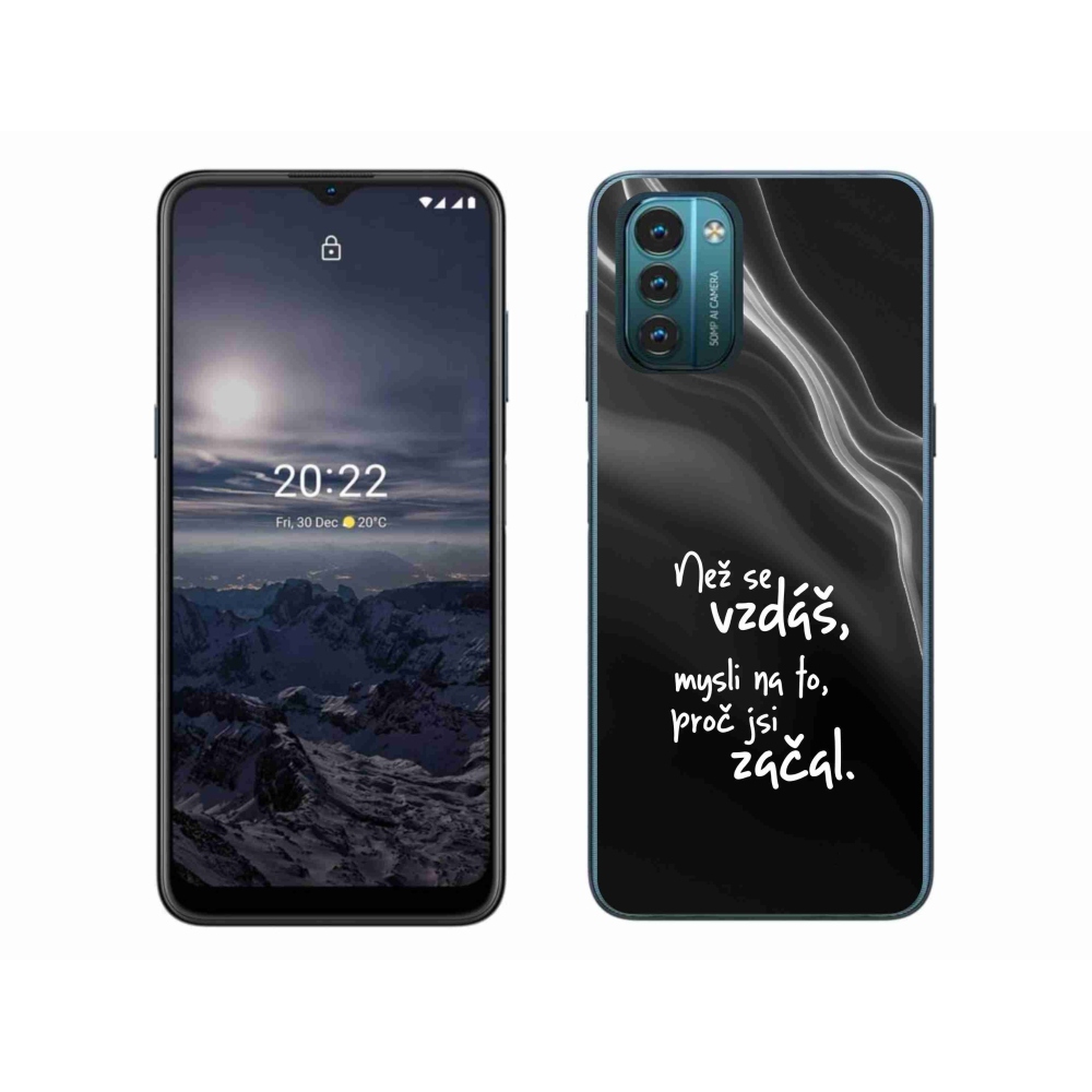 Gélový kryt mmCase na Nokia G11/G21 - citát 2 čierne pozadie