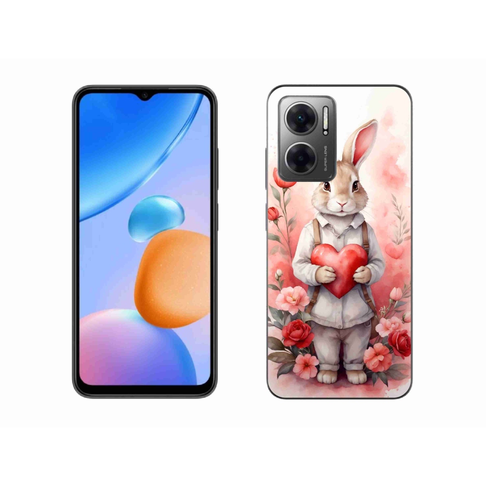 Gélový kryt mmCase na Xiaomi Redmi 10 5G - zajac so srdiečkom