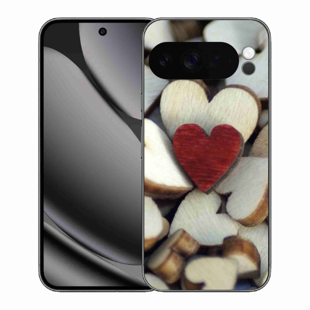 Gélový kryt mmCase na Google Pixel 10 Pro XL - gravírované červené srdce