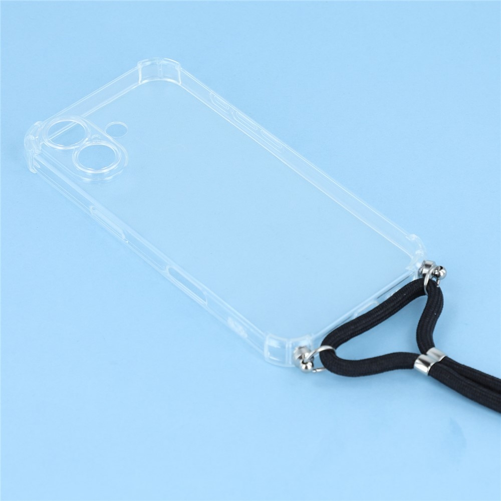 Priehľadný gélový obal so šnúrkou na iPhone 17