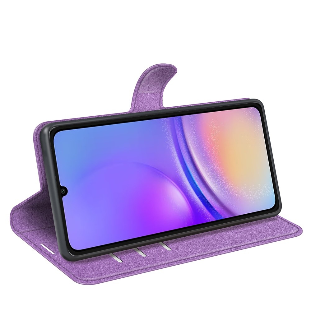 Litchi knižkové púzdro na Samsung Galaxy A06 4G - fialové