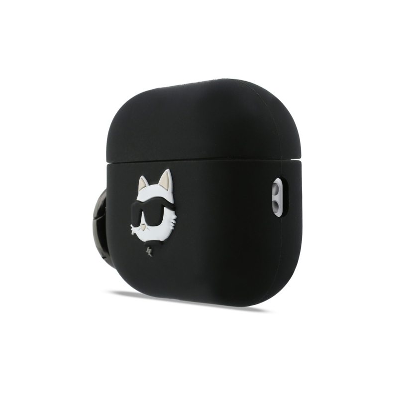Karl Lagerfeld 3D Logo NFT Choupette Head Silikónové Puzdro pre AirPods Pro 3 Black