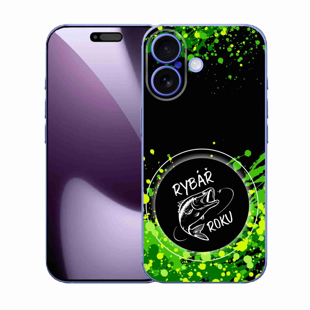 Gélový kryt mmCase na iPhone 17 - rybár roku čierne pozadie