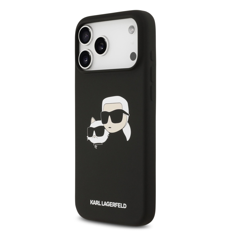 Karl Lagerfeld Liquid Silicone Double Heads MagSafe zadný kryt pre iPhone 17 Pro Max Black