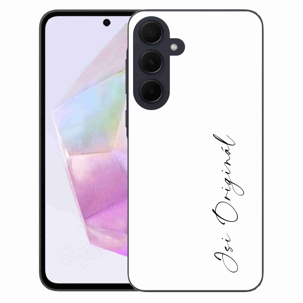 Gélový kryt mmCase na Samsung Galaxy A35 5G - si originál biele pozadie