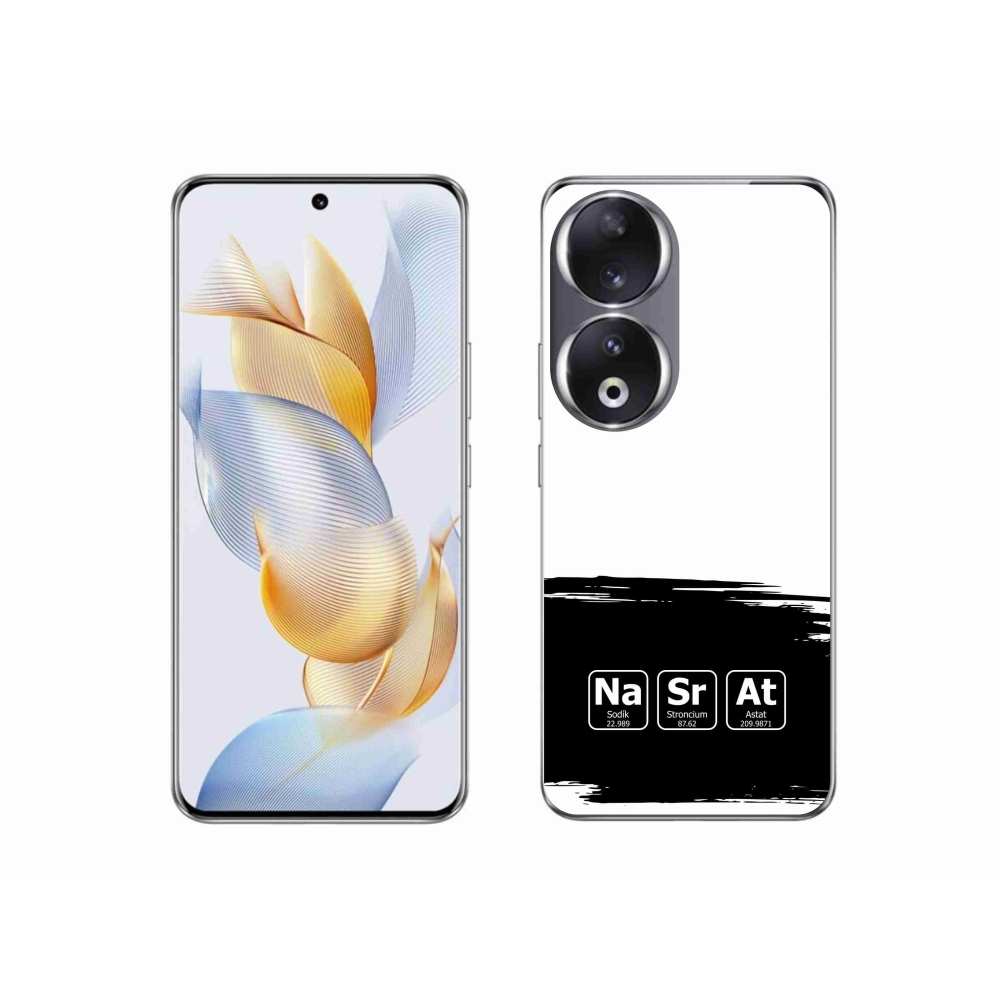 Gélový kryt mmCase na Honor 90 - chemické prvky čiernobiele pozadie