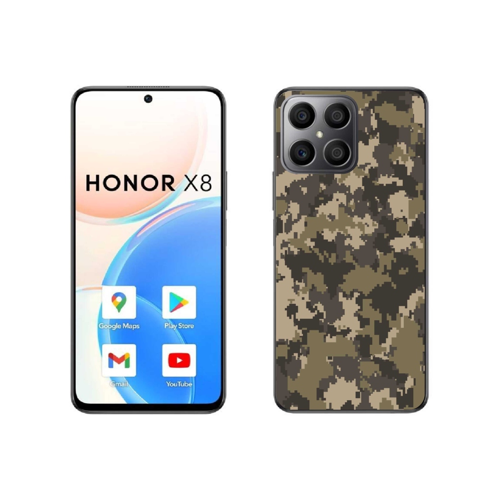 Gélový kryt mmCase na Honor X8 4G - maskáčový vzor 12