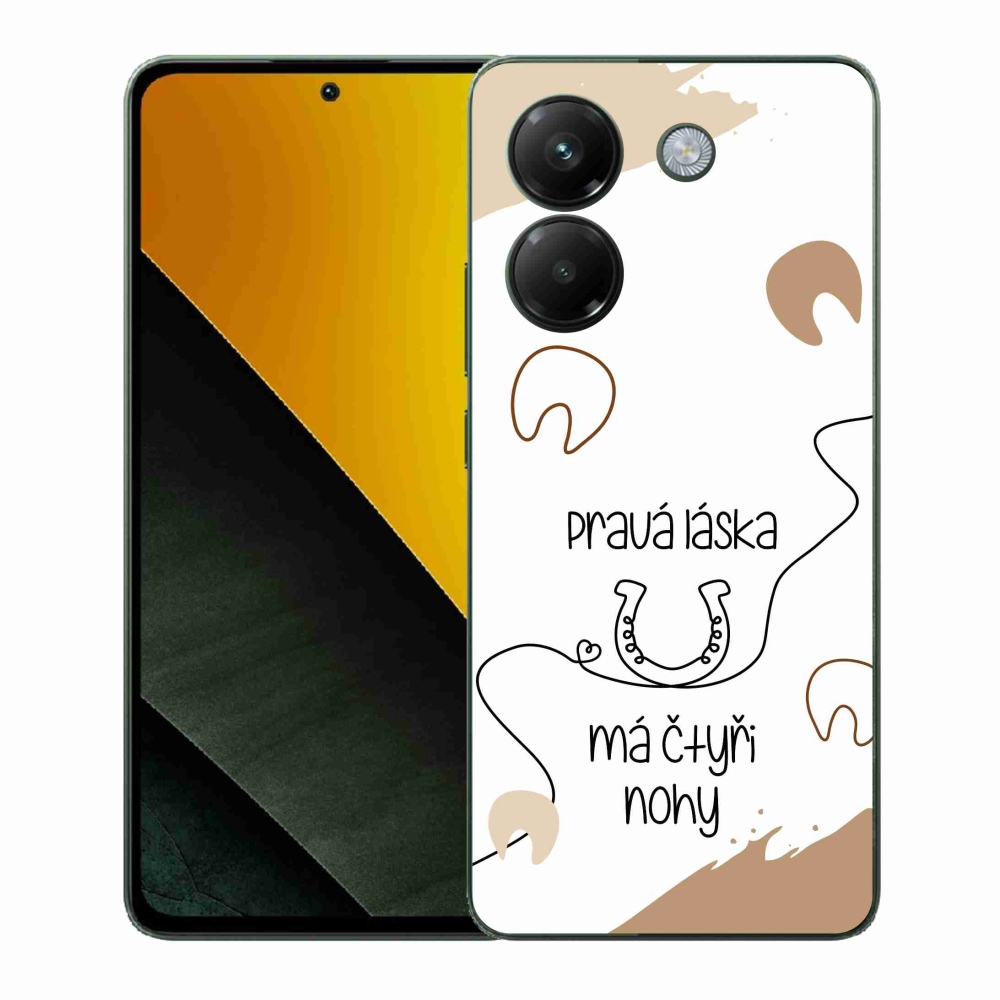 Gélový kryt mmCase na Xiaomi Poco M7 Pro 5G - konský motív biele pozadie