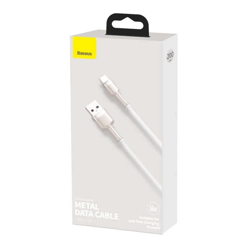 Baseus Cafule Metal Series Dátový Kábel USB-USB-C 66W 2m White