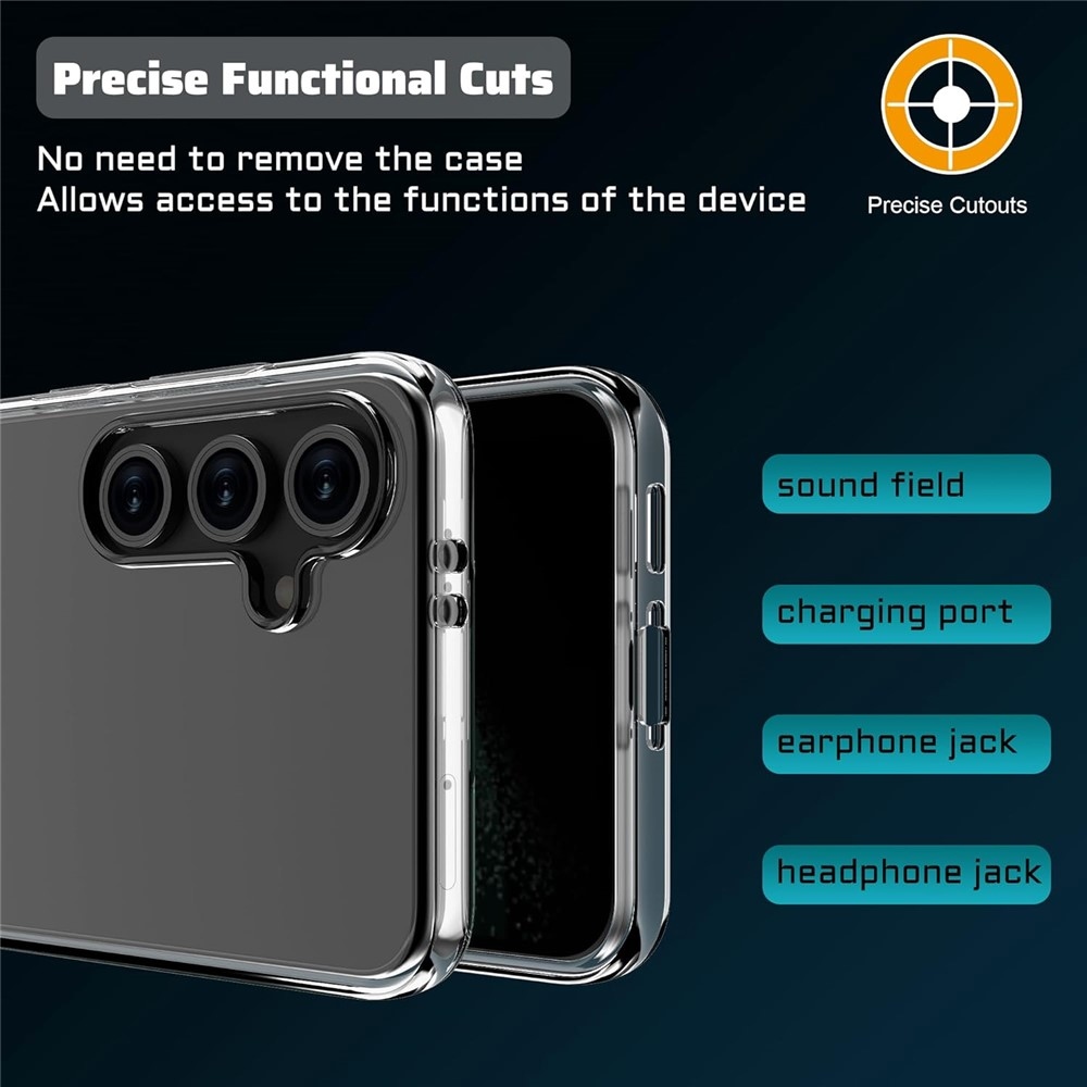 Arc priehľadný gélový obal + 2.5D tvrdené sklo na Samsung Galaxy S25 FE - priehľadný