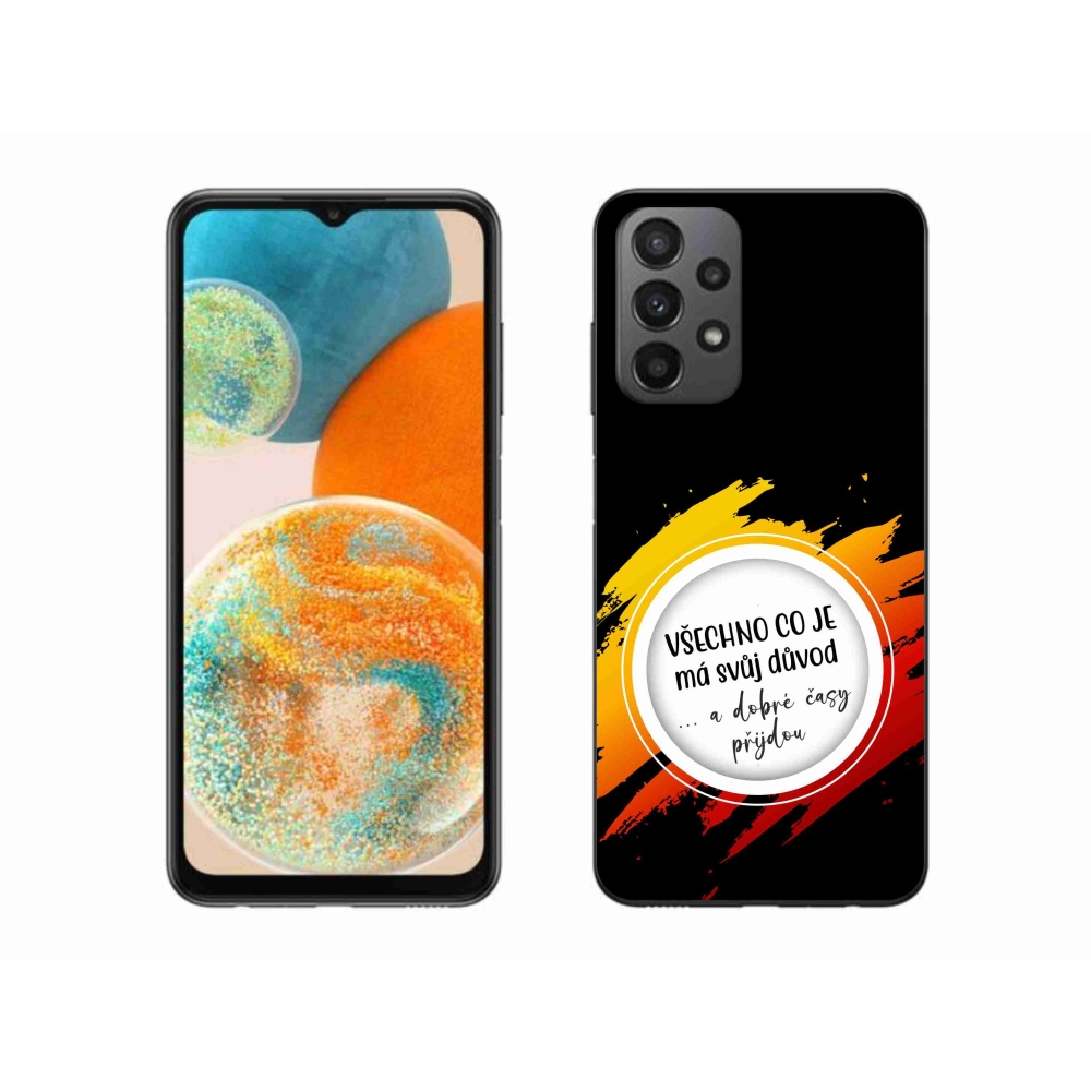 Gélový kryt mmCase na Samsung Galaxy A23 4G/5G - citát 3 čierne pozadie