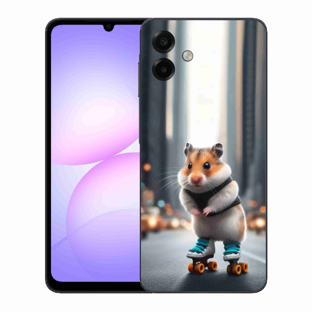 Gélový kryt mmCase na Samsung Galaxy A07 4G - škrečok na korčuliach