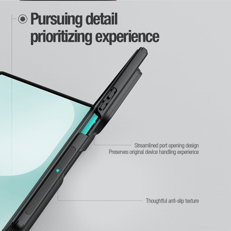 Nillkin Super Frosted FOLD Magnetic Pen Slot – zadný kryt pre Samsung Galaxy Z Fold 8 Ultra, priehľadný, čierny