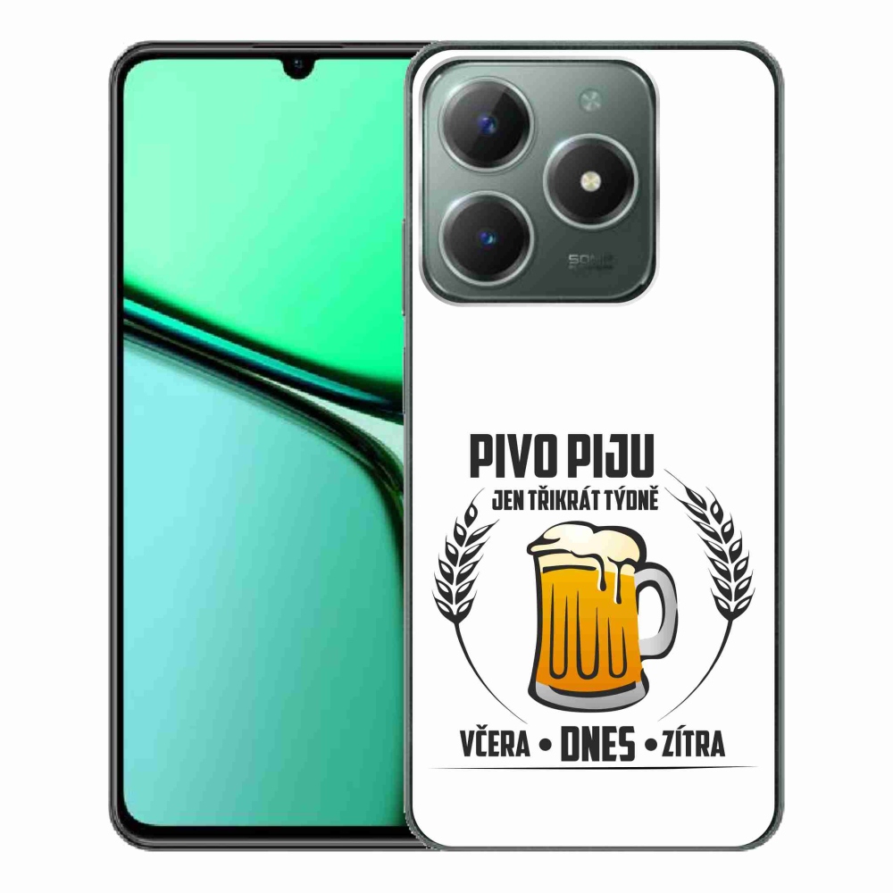 Gélový kryt mmCase na Realme C61 - pivný motív biele pozadie