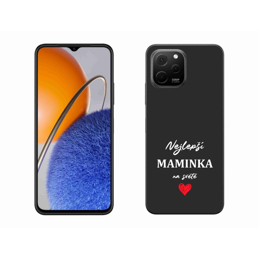 Gélový kryt mmCase na Huawei Nova Y61 - najlepšia mamička 1 čierne pozadie