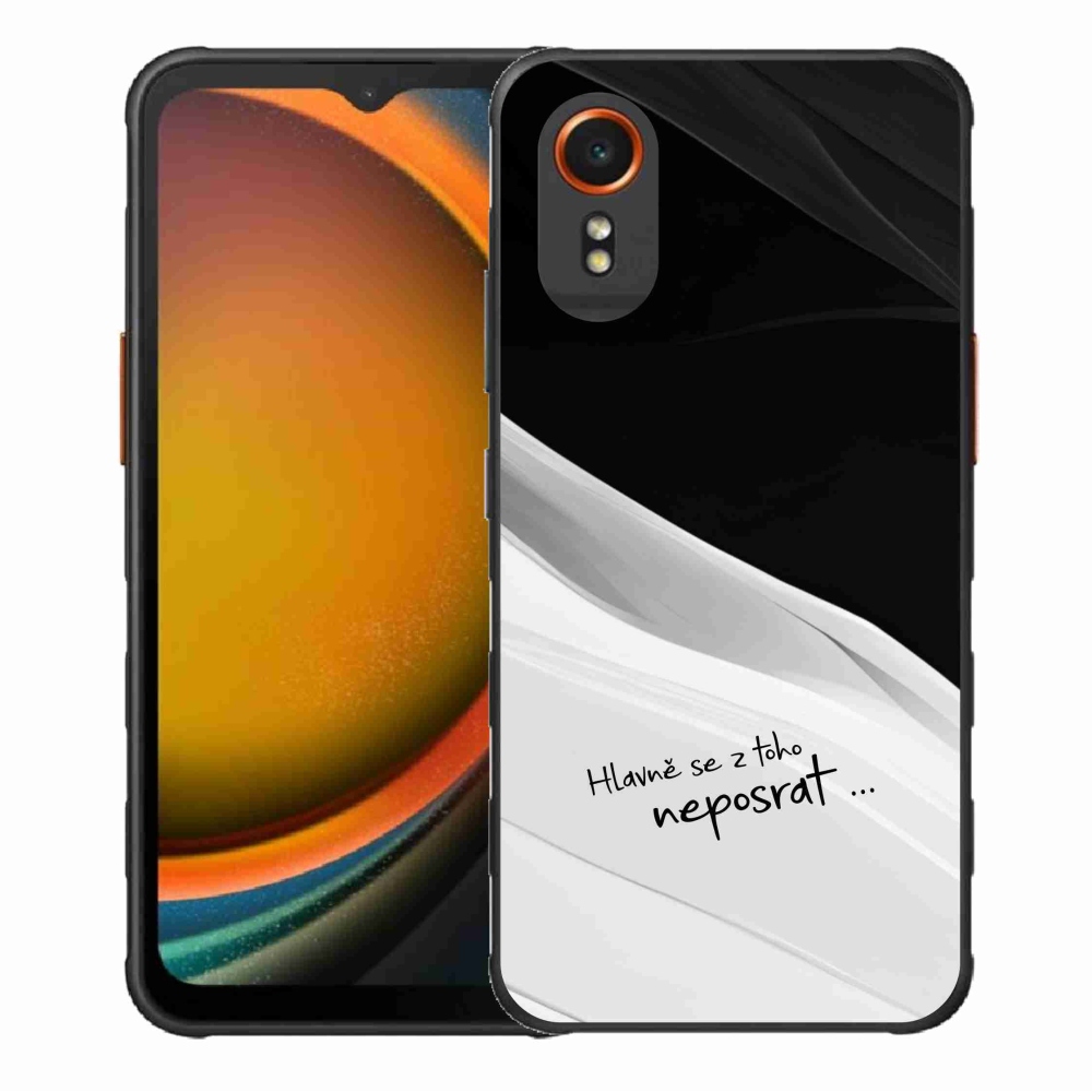 Gélový kryt mmCase na Samsung Galaxy Xcover 7 - vtipný text 13 bieločierne pozadie