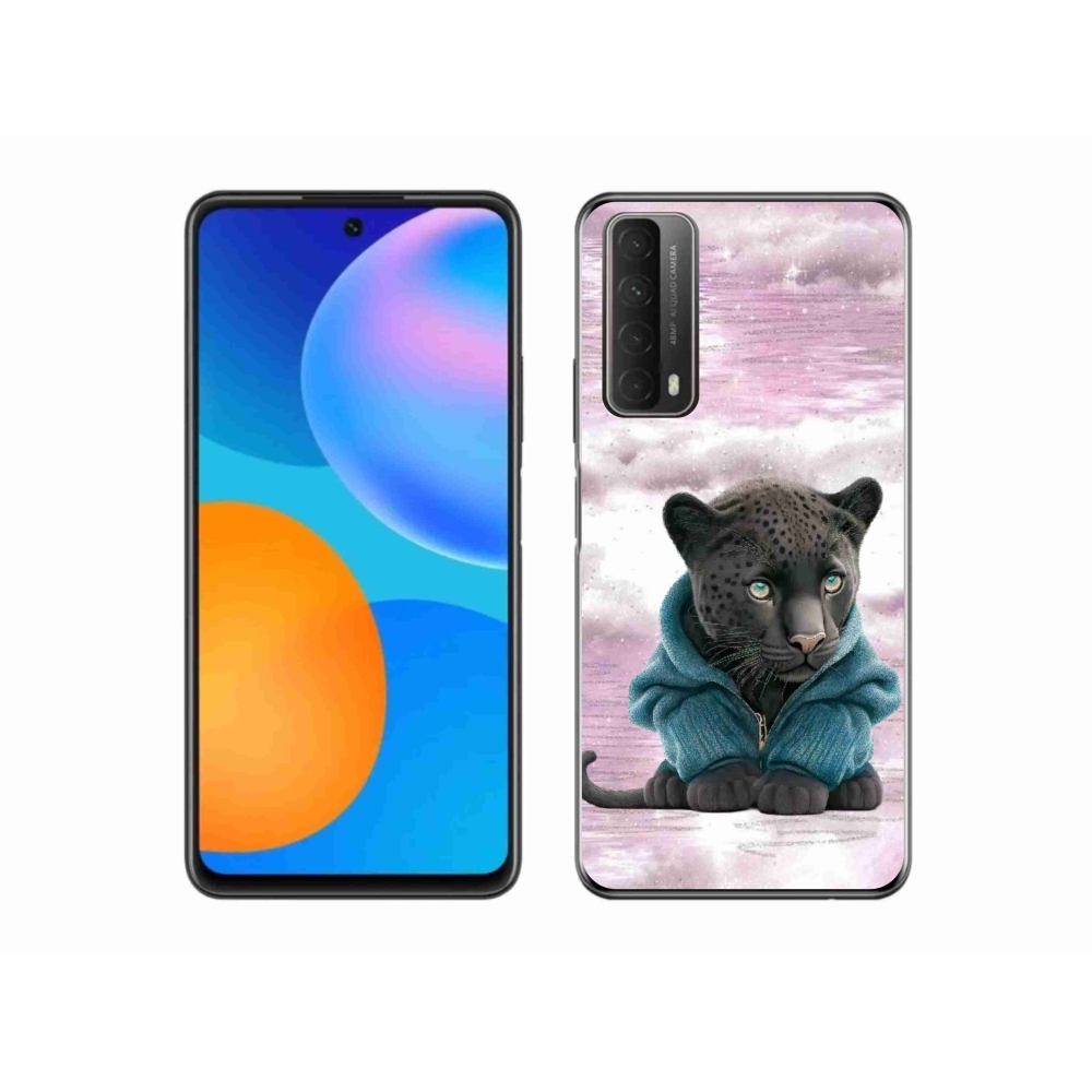 Gelový kryt mmCase na Huawei P Smart (2021) - černý panter ve svetru