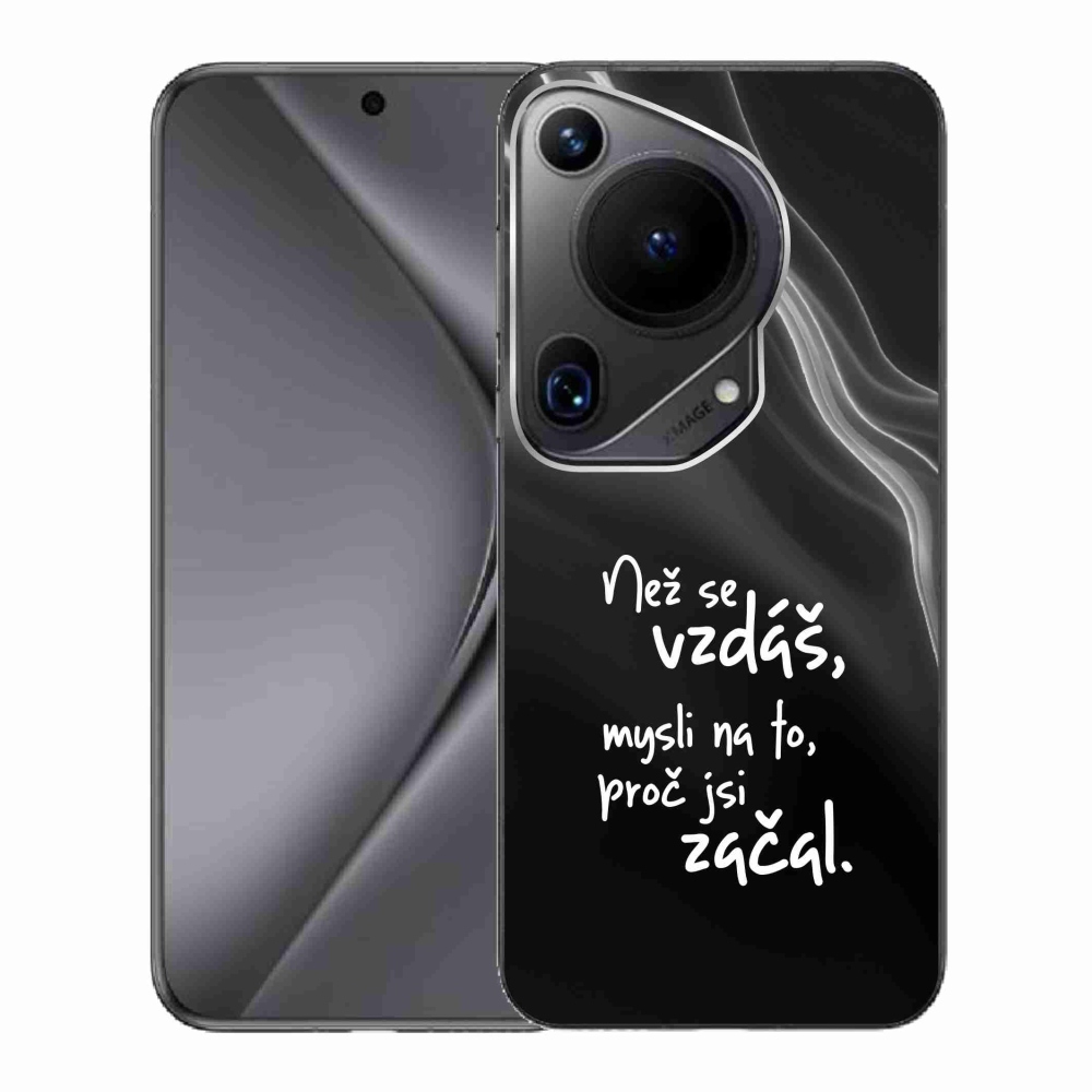 Gélový kryt mmCase na Huawei Pura 70 Ultra - citát 2 čierne pozadie
