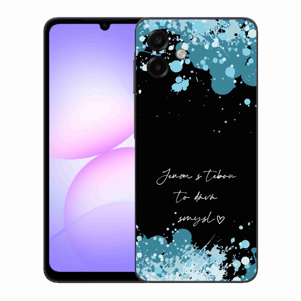 Gélový kryt mmCase na Samsung Galaxy A07 4G - zamilovaný text čierne pozadie