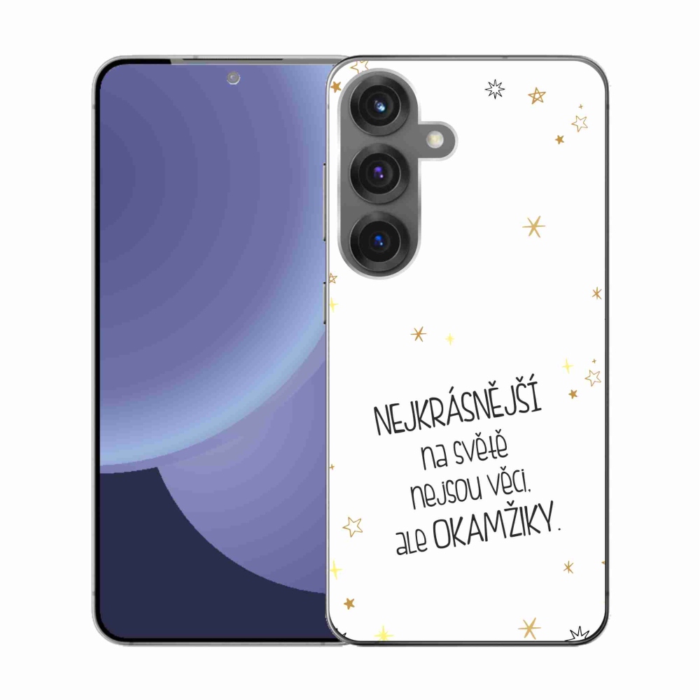 Gélový kryt mmCase na Samsung Galaxy S25 - citát 4 biele pozadie