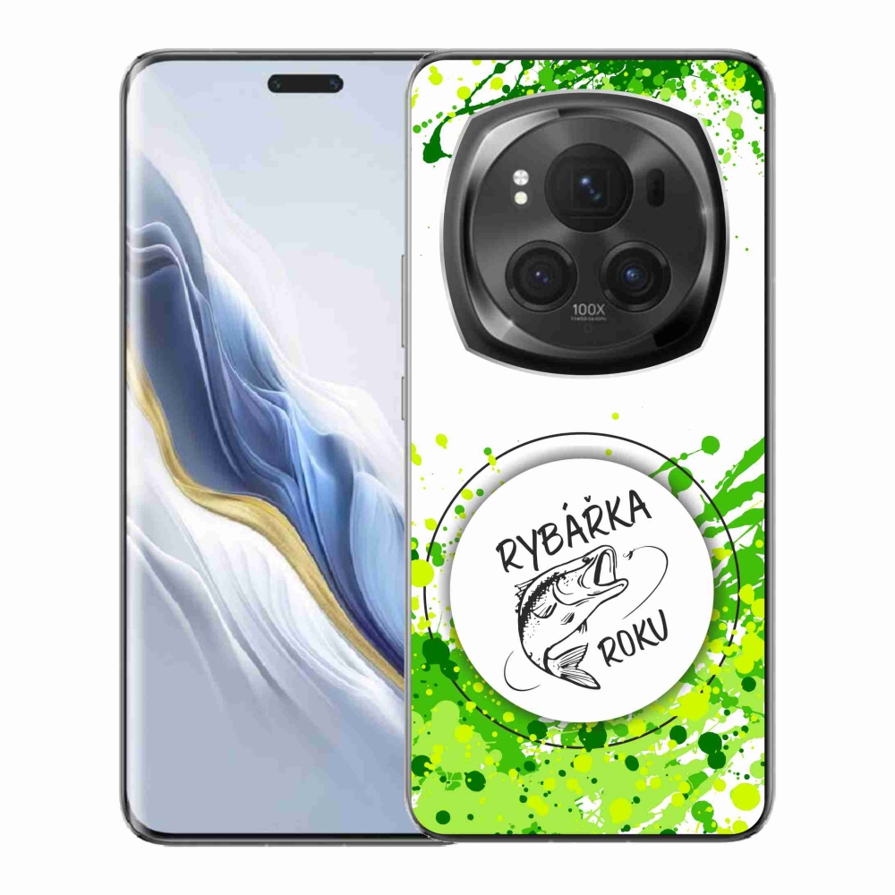 Gélový kryt mmCase na Honor Magic 6 Pro 5G - rybárka roku biele pozadie