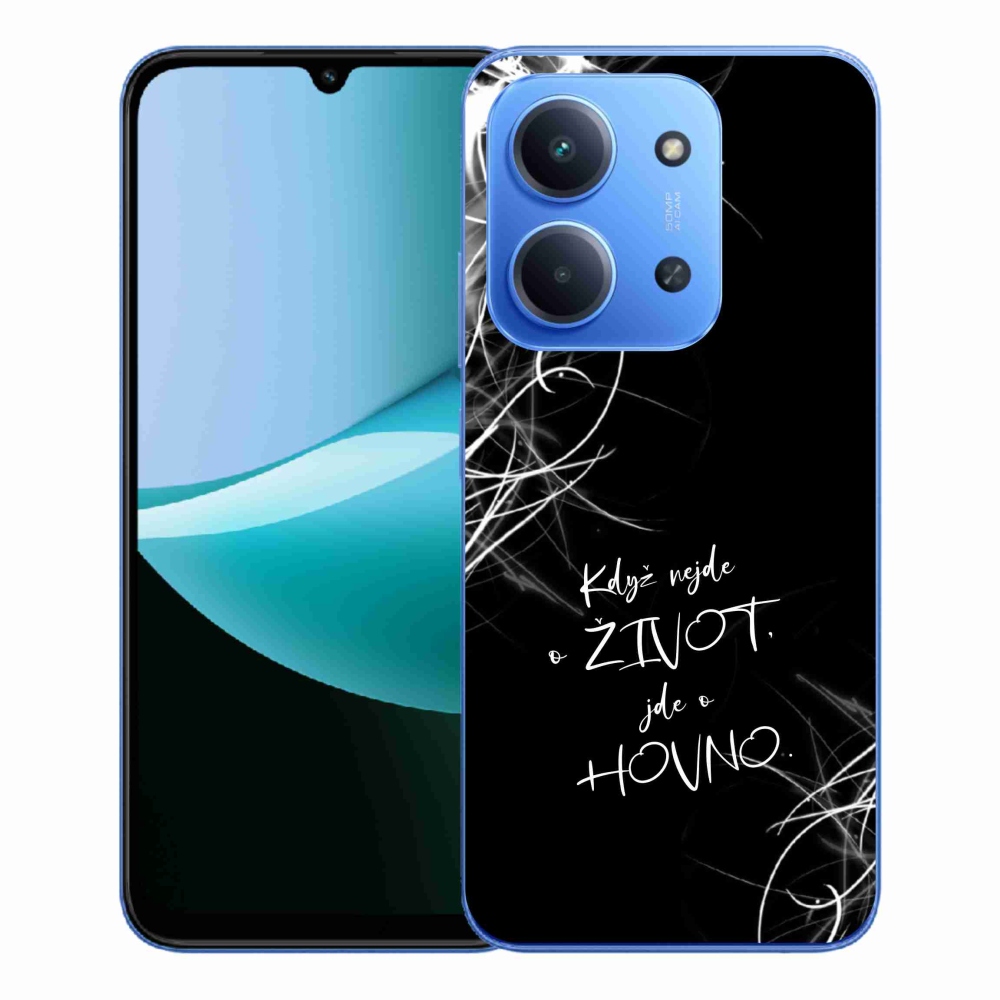 Gélový kryt mmCase na Xiaomi Redmi 15C 4G/5G (173mm) - vtipný text 16 čierne pozadie