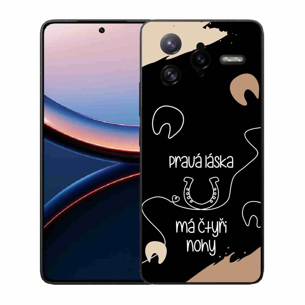 Gélový kryt mmCase na Xiaomi Poco F7 Ultra - konský motív čierne pozadie