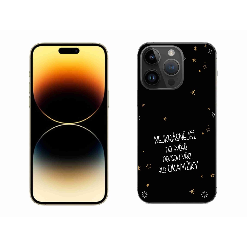 Gélový kryt mmCase na iPhone 14 Pro Max 6.7 - citát 4 čierne pozadie