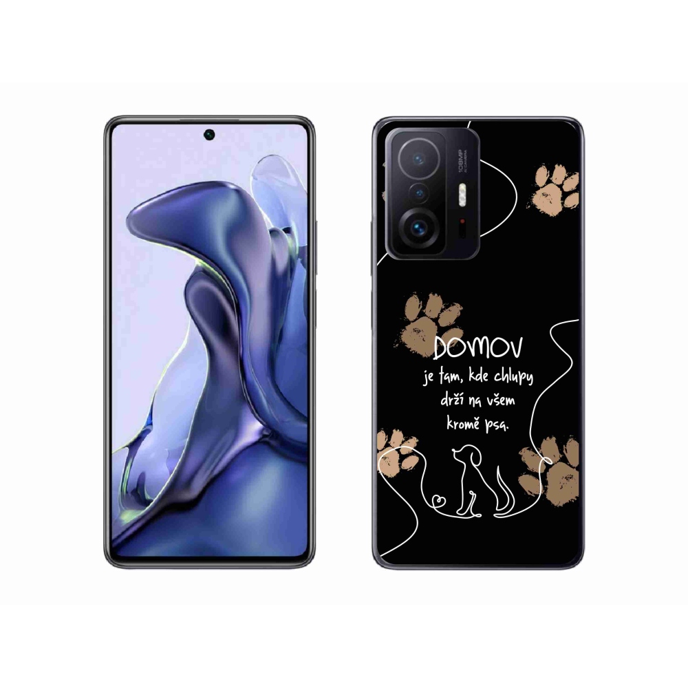 Gélový kryt mmCase na Xiaomi 11T - psí motív čierne pozadie