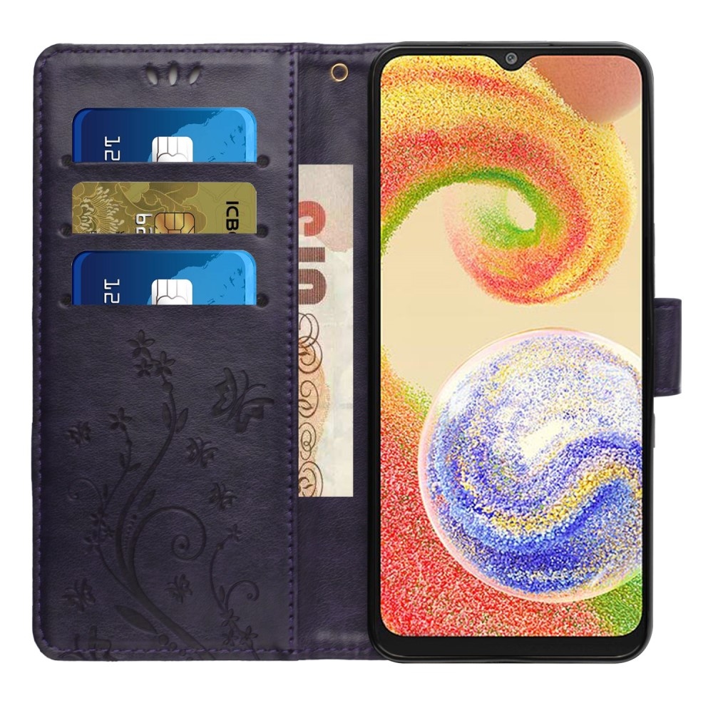 Flowers knižkové púzdro na Samsung Galaxy A06 4G - tmavofialové