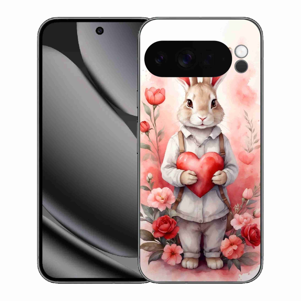 Gélový kryt mmCase na Google Pixel 10 Pro XL - zajac so srdiečkom