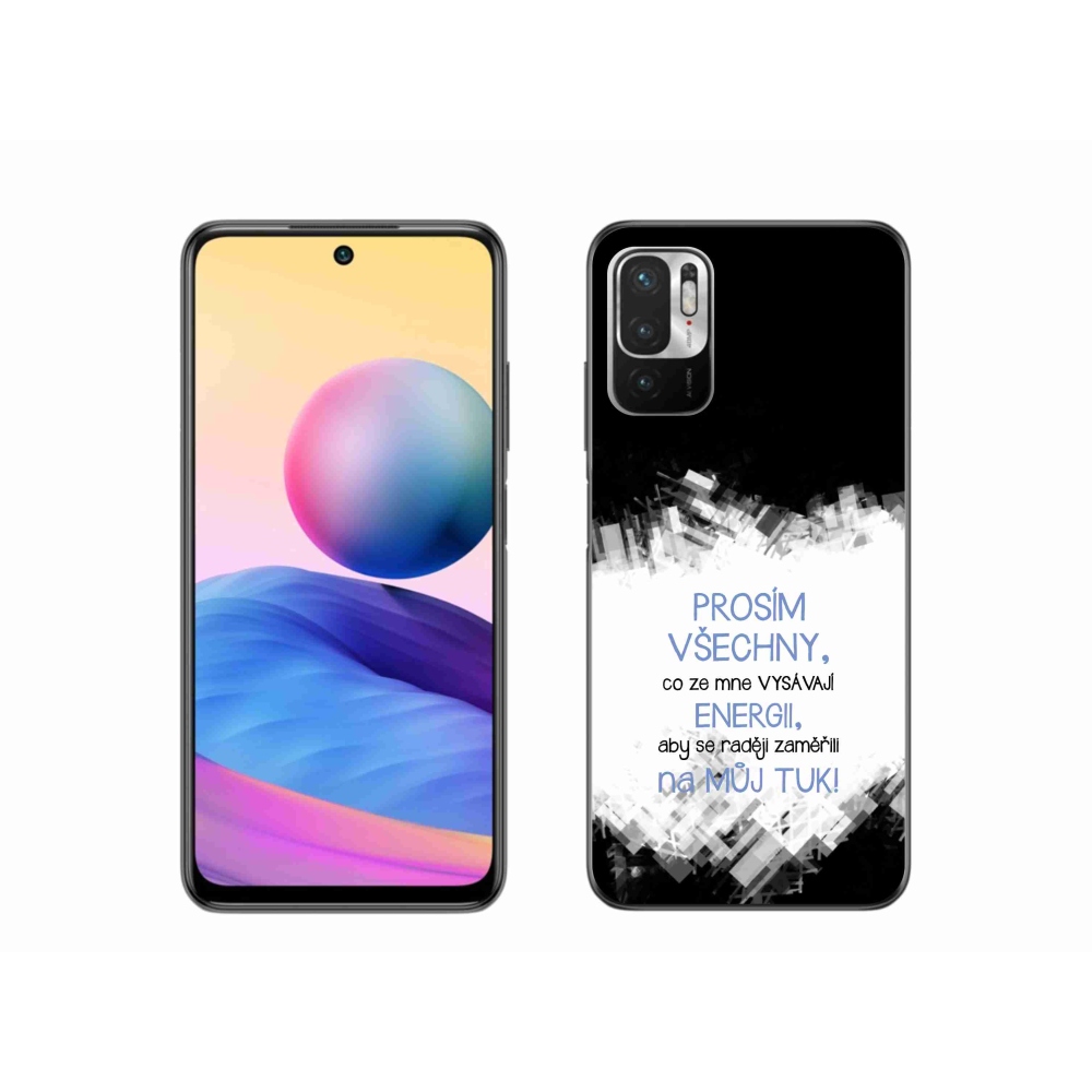 Gélový kryt mmCase na Xiaomi Redmi Note 10 5G - vtipný text 1 modrý