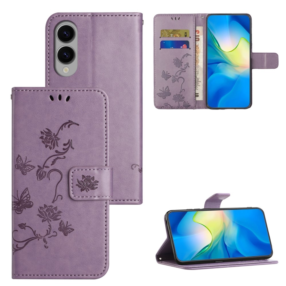 Flower knižkové púzdro na Samsung Galaxy S25 Edge - svetlofialové