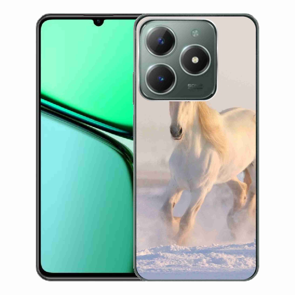 Gélový obal mmCase na Realme C61 - kôň v snehu