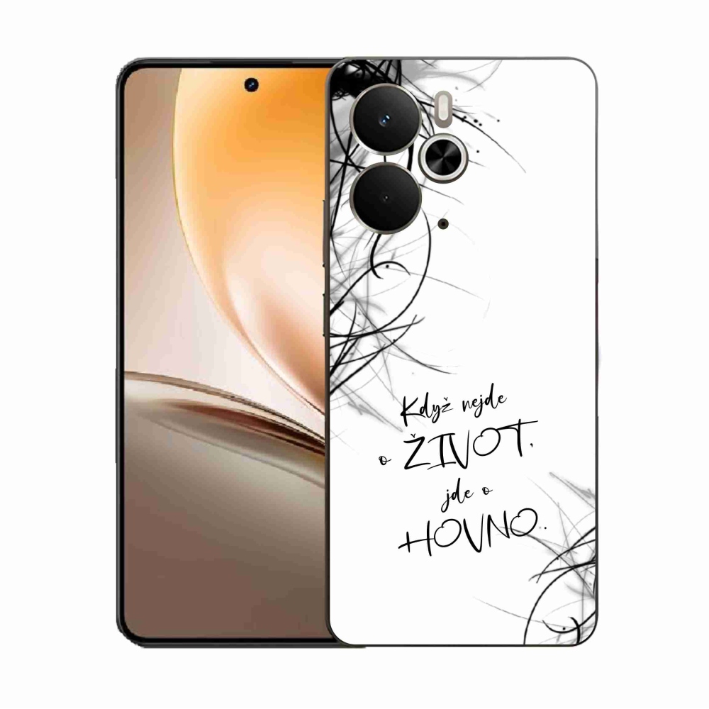Gélový kryt mmCase na Realme 14 5G - vtipný text 16 biele pozadie