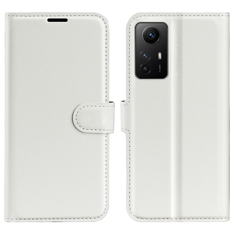 Litchi knižkové puzdro na Xiaomi Redmi Note 12S - biele