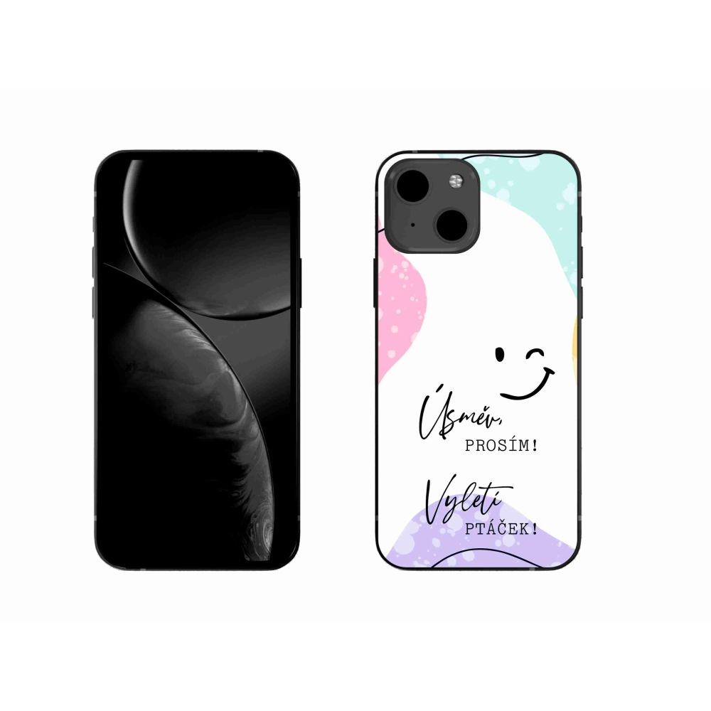 Gélový kryt mmCase na iPhone 13 6.1 - vtipný text 4 biele pozadie