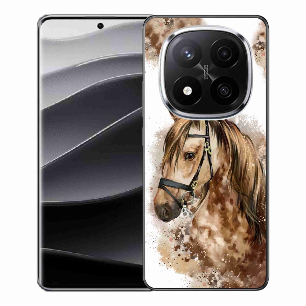 Gélový kryt mmCase na Xiaomi Redmi Note 14 Pro+ 5G - hnedý kreslený kôň