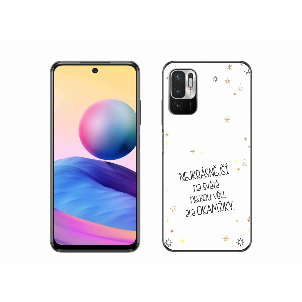 Gélový kryt mmCase na Xiaomi Redmi Note 10 5G - citát 4 biele pozadie