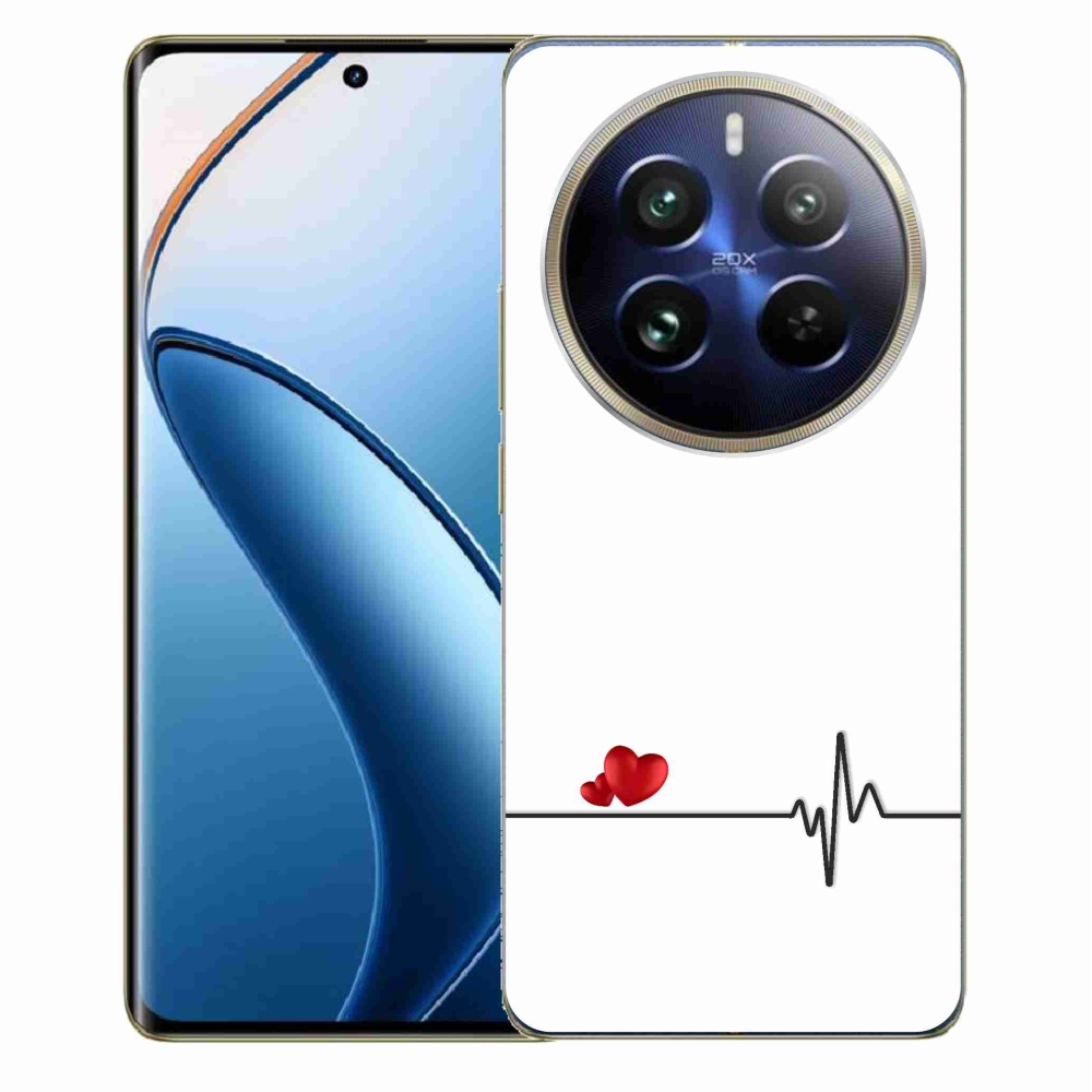 Gélový kryt mmCase na Realme 12 Pro 5G/12 Pro+ 5G - srdce a tep biele pozadie