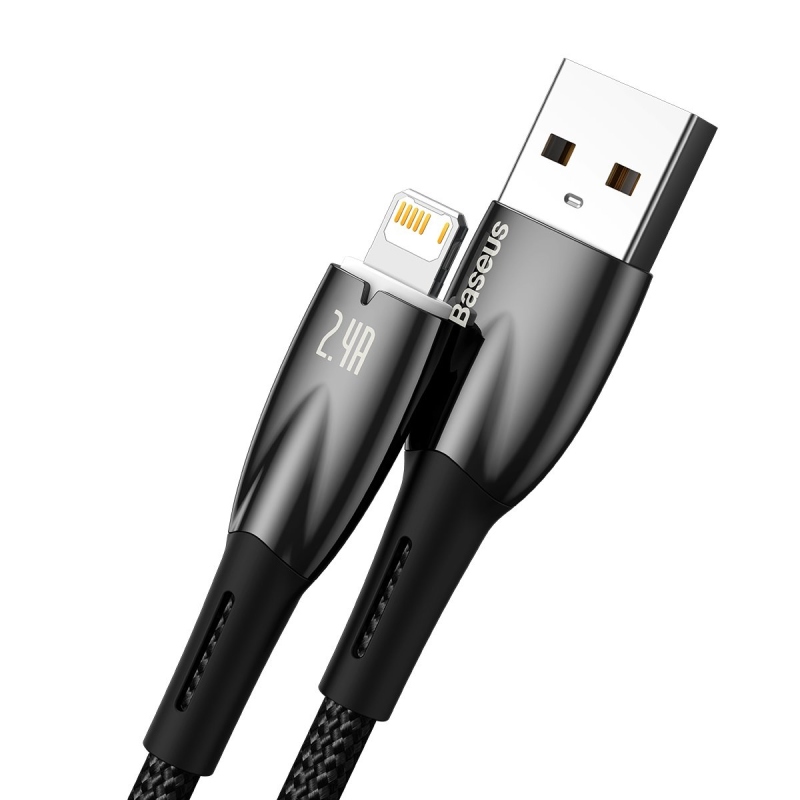 Baseus Glimmer Series Fast Charging Dátový Kábel USB-A - Lighting 2.4A 2m Black