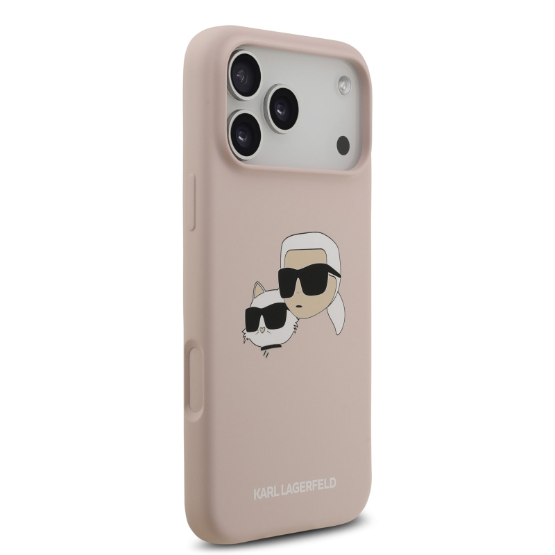 Karl Lagerfeld Liquid Silicone Double Heads MagSafe zadný kryt pre iPhone 17 Pro Max Pink