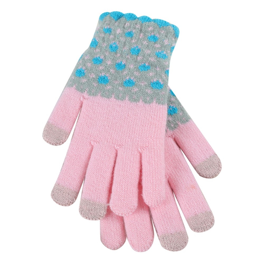 DZ122 dámske dotykové zimné rukavice - ružové