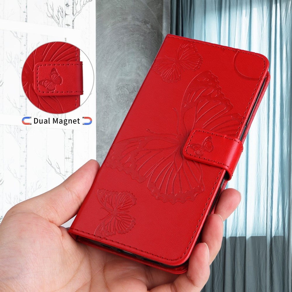 Big Butterfly knižkové puzdro na Xiaomi Redmi A5 (171.7x77.8x8.3mm) - červené