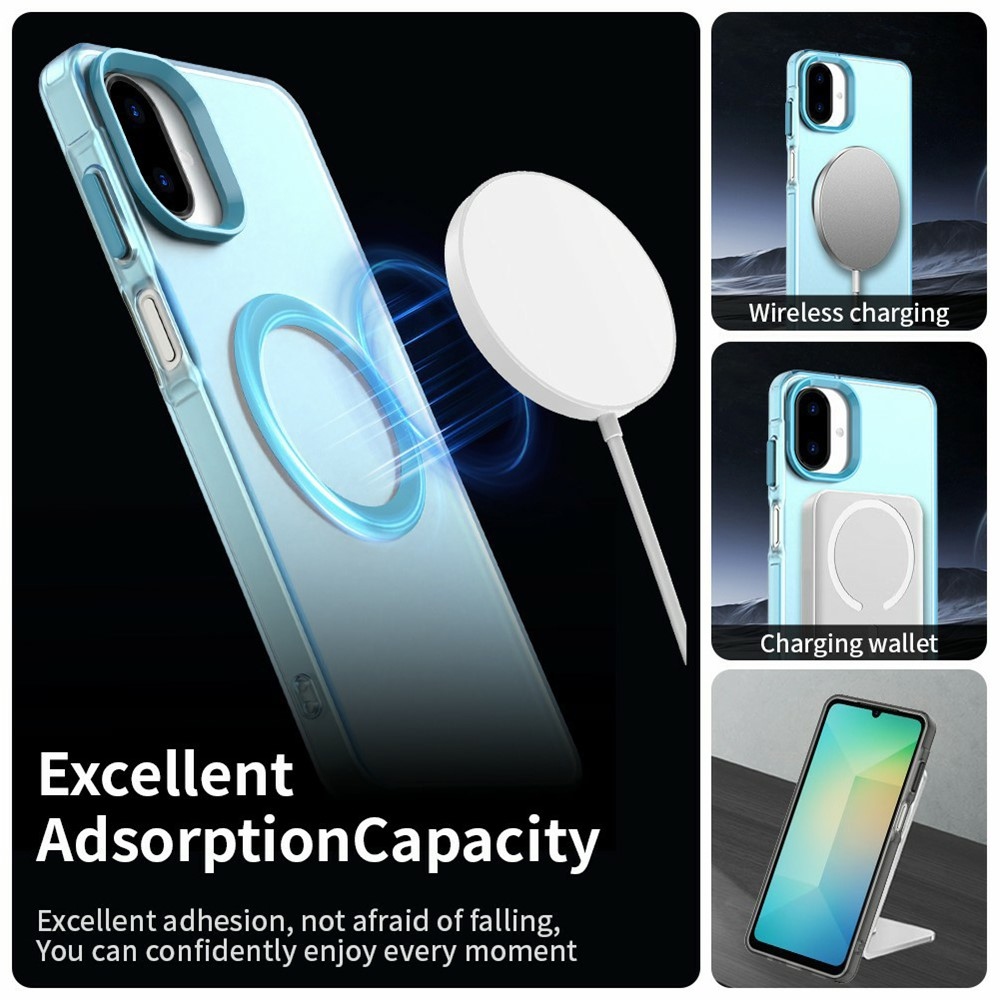 Candy gélový obal MagSafe pre Samsung Galaxy A07 4G - modrý