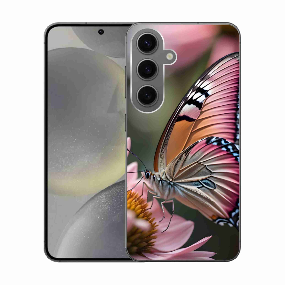 Gélový kryt mmCase na Samsung Galaxy S24 - farebný motýľ