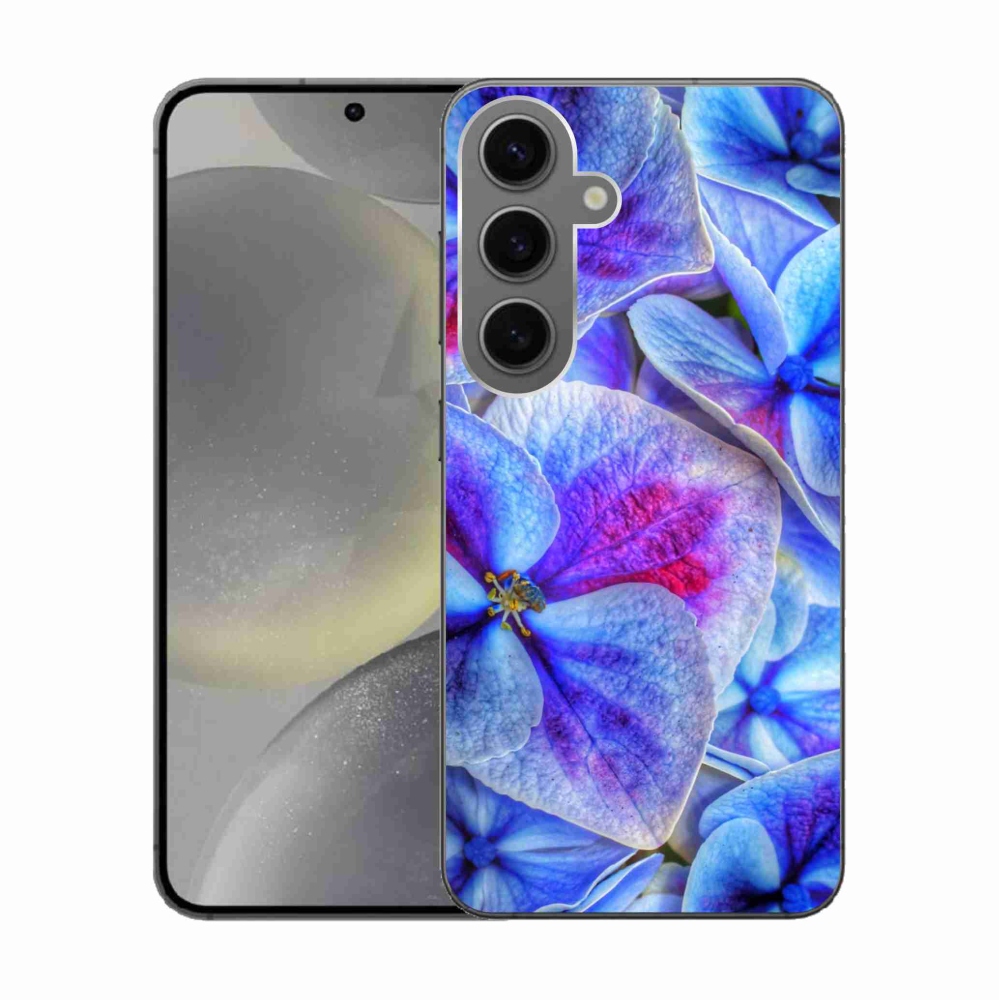 Gélový kryt mmCase na Samsung Galaxy S24 - modré kvety 1