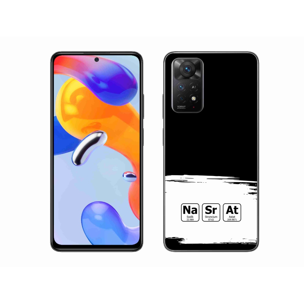 Gélový kryt mmCase na Xiaomi Redmi Note 11 Pro 4G/5G - chemické prvky bieločierne pozadie