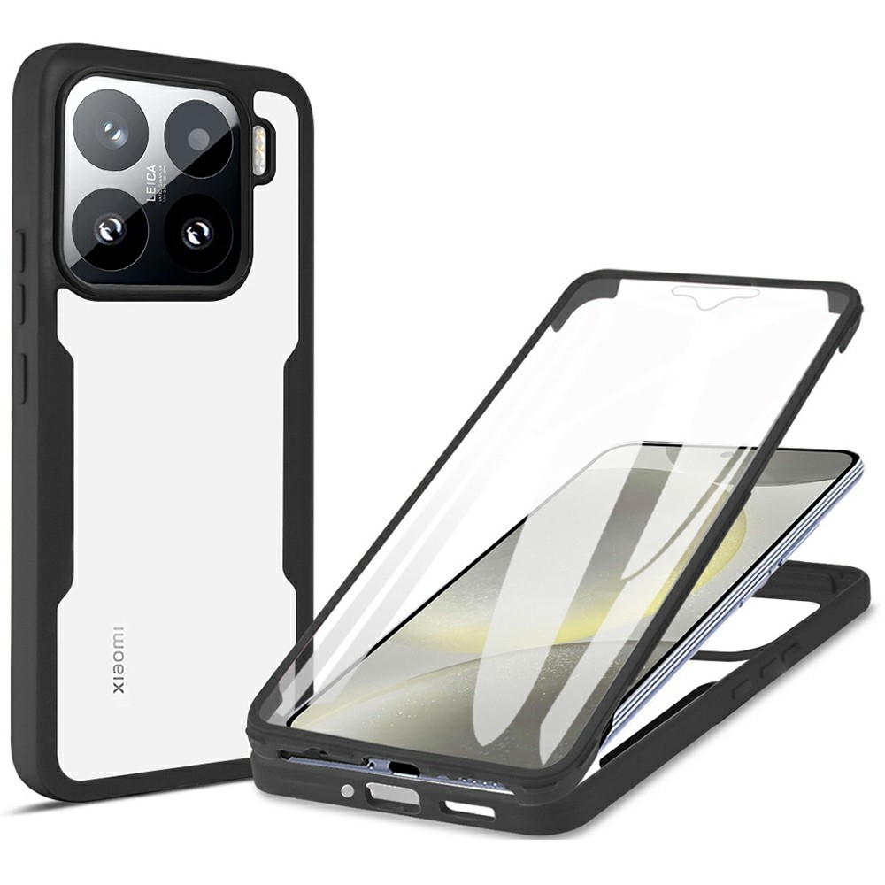 Acryl gélový obal s rámčekom pre ochranou displeja na Xiaomi 15 - čierny